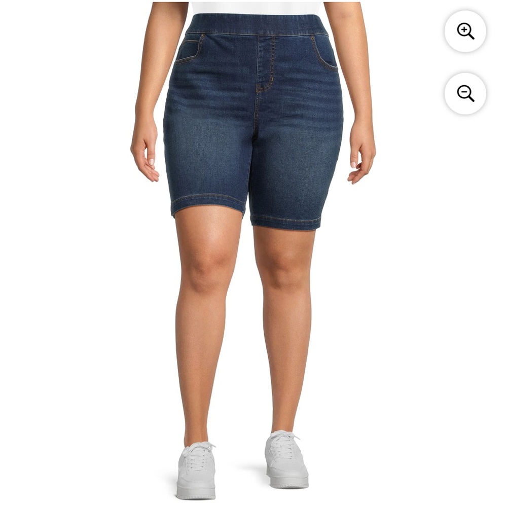 Terra and sky pull on bermuda Jean shorts